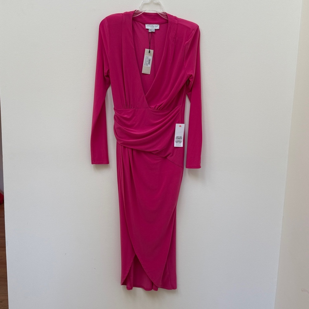 Elegant Never Fully Dressed Pink Long Sleeve Dress - Picture 3 of 6